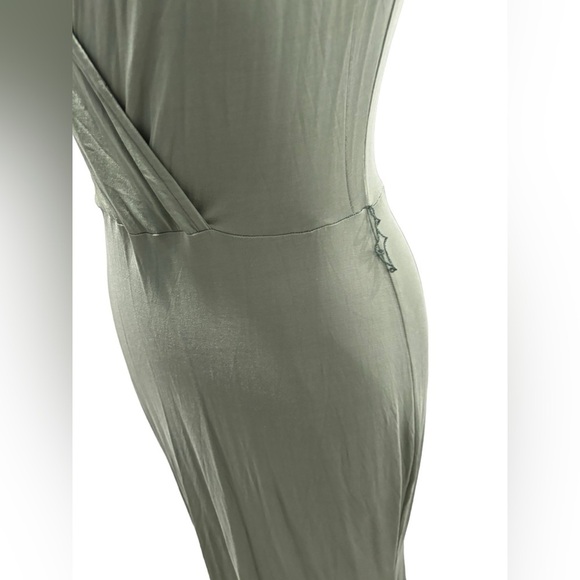 Green Long Sleeveless Worthington VaVa Voom Form Fitting Maxi Dress-size L - Picture 5 of 7